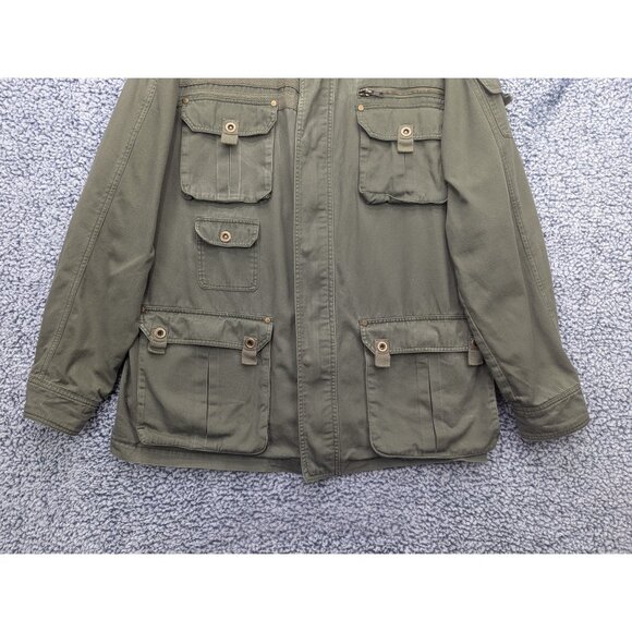 Boulder Creek Trading Co. Cargo Jacket Mens XLT Full Zip Hiking Military Green - Picture 4 of 14